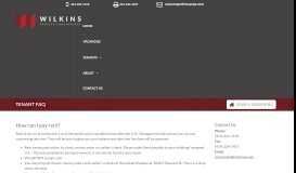 
							         Tenant FAQ - Wilkins Property Management								  
							    