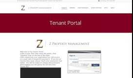 
							         Tenant Portal - Z Property Management								  
							    