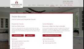 
							         Tenant Resources - Hendricks Real Estate								  
							    
