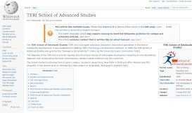 
							         TERI School of Advanced Studies - Wikipedia								  
							    