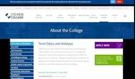 
							         Term Dates and Holidays - Itchen College								  
							    