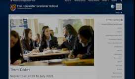 
							         Term Dates · The Rochester Grammar School								  
							    