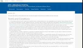 
							         Terms and Conditions - APS Librarian Portal - American Physical ...								  
							    