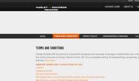 
							         Terms and conditions | Harley-Davidson® Insurance								  
							    