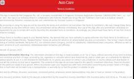 
							         Terms & Conditions - Mobile Portal @ Aon Care								  
							    