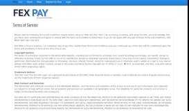 
							         Terms of Service - FEX PAY								  
							    