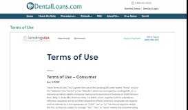 
							         Terms Of Use - Dental Loan								  
							    