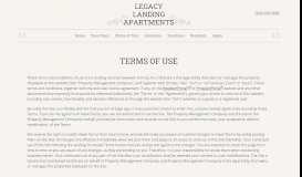 
							         Terms of Use - Legacy Landing Apartments								  
							    