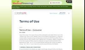 
							         Terms of Use | Medical Financing								  
							    