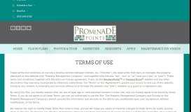 
							         Terms of Use - Promenade Pointe Apartments								  
							    