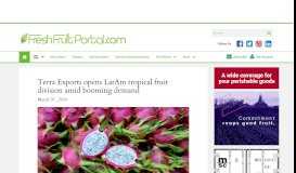 
							         Terra Exports opens LatAm tropical fruit division ... - Fresh Fruit Portal								  
							    