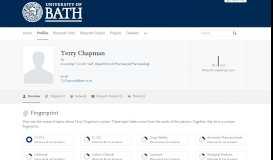 
							         Terry Chapman — the University of Bath's research portal								  
							    
