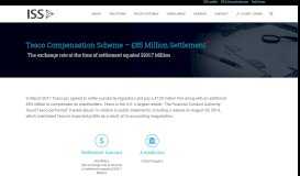 
							         Tesco Compensation Scheme - £85 Million Settlement - ISS								  
							    