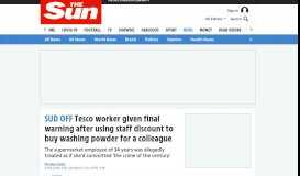 
							         Tesco worker given final warning after using staff discount to ...								  
							    