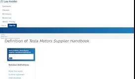 
							         Tesla Motors Supplier Handbook | legal definition of Tesla Motors ...								  
							    