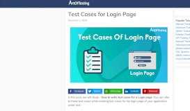 
							         Test Cases of Login page - UI, Functional & Security Test Cases								  
							    