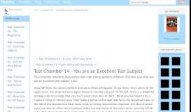 
							         Test Chamber 14 - You are an Excellent Test Subject - Portal ...								  
							    