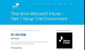
							         Test drive Microsoft Intune – Part 1 Setup Trial Environment - Kloud Blog								  
							    