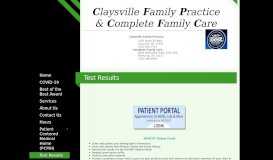 
							         Test Results - Claysville Family Pratice								  
							    