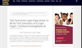 
							         Test Scenarios Login Page - Software Testing Material								  
							    