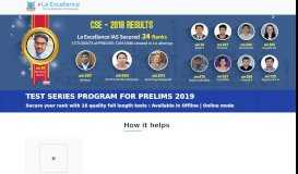
							         Test Series for Prelims | Online | Offline | La Excellence IAS ...								  
							    