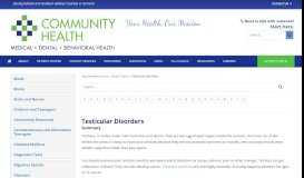 
							         Testicular Disorders - Community Health Centers of the Rutland Region								  
							    