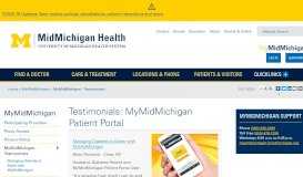 
							         Testimonials-MyMidMichigan Patient Portal - MidMichigan Health								  
							    
