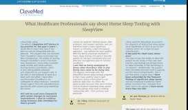 
							         Testimonials of SleepView Home Sleep Testing - CleveMed								  
							    