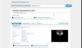 
							         testplays.com at WI. Testplay.com - Website Informer								  
							    