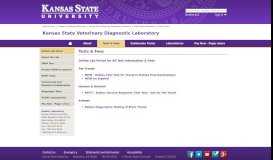 
							         Tests & Fees - Kansas State Veterinary Diagnostic Laboratory								  
							    