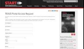 
							         TEVUS Portal Access Request | START.umd.edu								  
							    