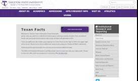 
							         Texan Facts - Institutional Research and Reporting - Tarleton State ...								  
							    