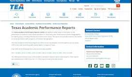 
							         Texas Academic Performance Reports - The Texas Education Agency								  
							    
