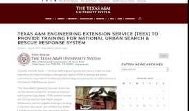 
							         Texas A&M Engineering Extension Service (TEEX) to provide training ...								  
							    