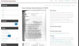 
							         Texas Attorney General Opinion: O-6640 - The Portal to Texas History								  
							    