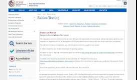 
							         Texas Department of State Health Services - Rabies Testing								  
							    