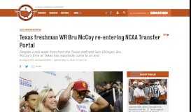 
							         Texas freshman WR Bru McCoy re-entering NCAA Transfer Portal ...								  
							    