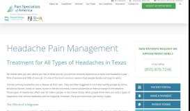 
							         Texas Headache Treatment | Headache Pain Management								  
							    
