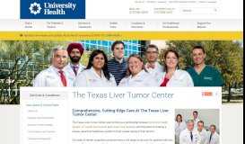 
							         Texas Liver Tumor Center | San Antonio, TX | University Health System								  
							    