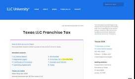 
							         Texas LLC Annual Franchise Tax Report & PIR | LLC University®								  
							    