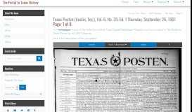 
							         Texas Posten (Austin, Tex.) - The Portal to Texas History - University ...								  
							    