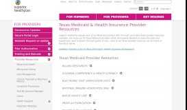 
							         Texas Provider Resources | Superior HealthPlan								  
							    