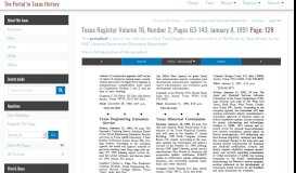 
							         Texas Register Volume 16, Number 2, Pages 63-143, January 8 ...								  
							    