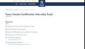 
							         Texas Teacher Certification: Internship Track - Lone Star College								  
							    