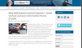 
							         Texas Unified Licensure Information Portal (TULIP) - Garlo Ward, P.C.								  
							    