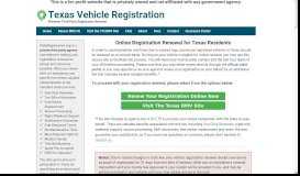 
							         Texas Vehicle Registration Renewal | StateRegistration.org								  
							    