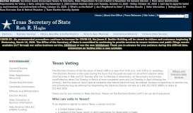 
							         Texas Voting - Texas Secretary of State								  
							    