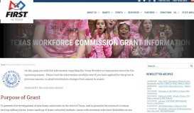 
							         Texas Workforce Commission Grant Information - FIRST in ...								  
							    