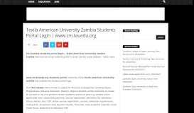 
							         Texila American University Zambia Students Portal Login | www.zm ...								  
							    