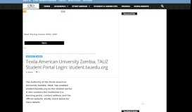 
							         Texila American University Zambia, TAUZ Student Portal: student ...								  
							    
